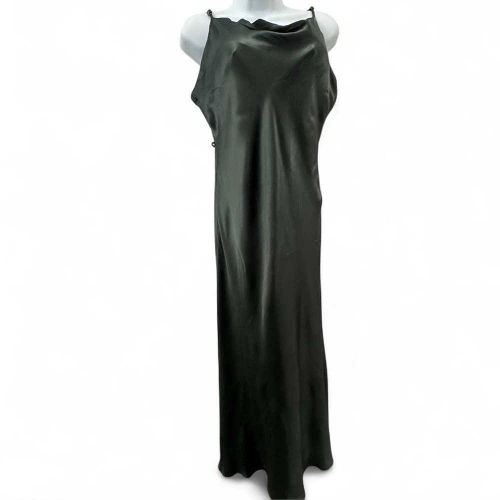 Shona Joy Elegant Grey  Satin Dress size 10